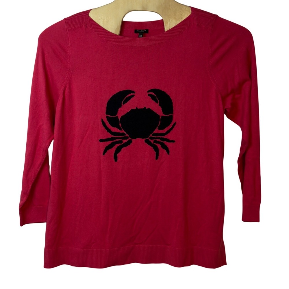 Talbots Long Sleeve Lightweight Boat Neck Sweater Size 3Xp Petite Crab Fisherman